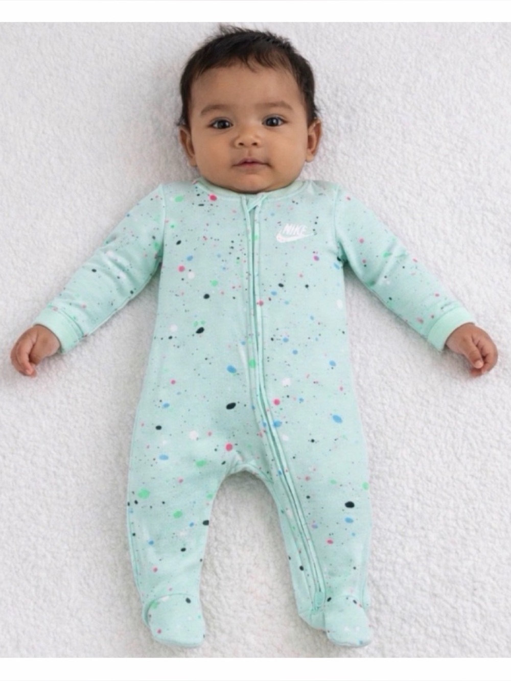 NIKE • Mint/Multi Dotted Sleeper Footie Pajamas, 6M